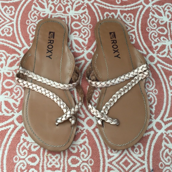 Roxy Braided Leather Strap Sandals